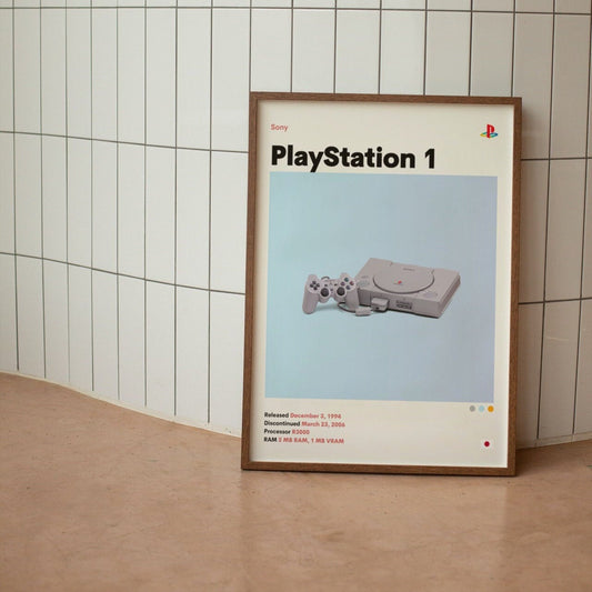 Sony Original PlayStation Vintage Gaming Minimalist Mid-Century Poster