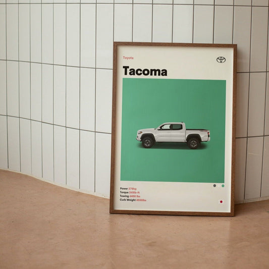 Toyota Tacoma Minimalist Mid-Century Poster