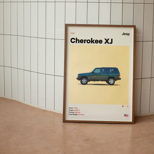 Jeep Cherokee XJ Minimalist Mid-Century Poster